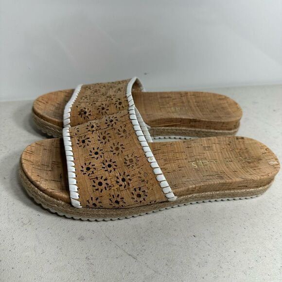 Jack Rogers RO Cork Slide Sandals Slip On Flower Cutout Platform Espadrille 8 - Picture 4 of 8